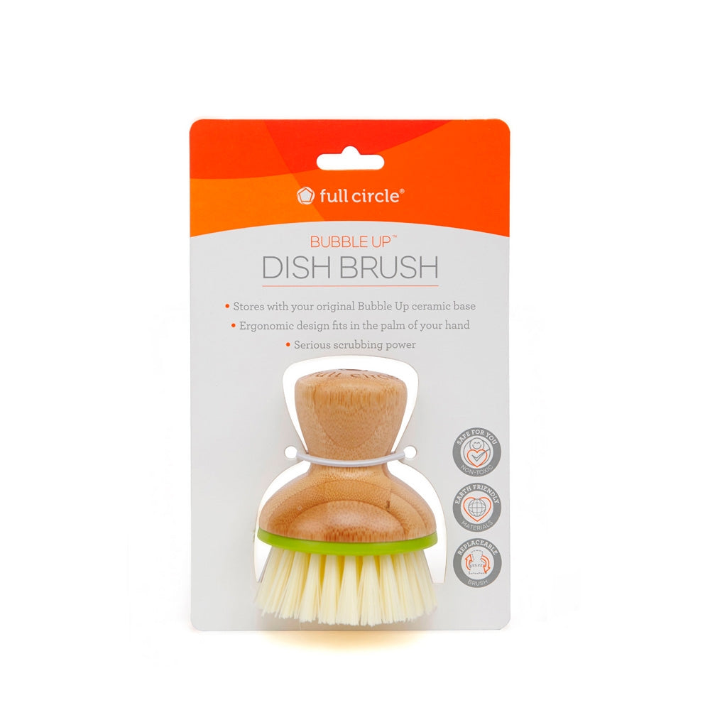 Full Circle Bubble Up Dish Brush Set with Ceramic Soap Dish