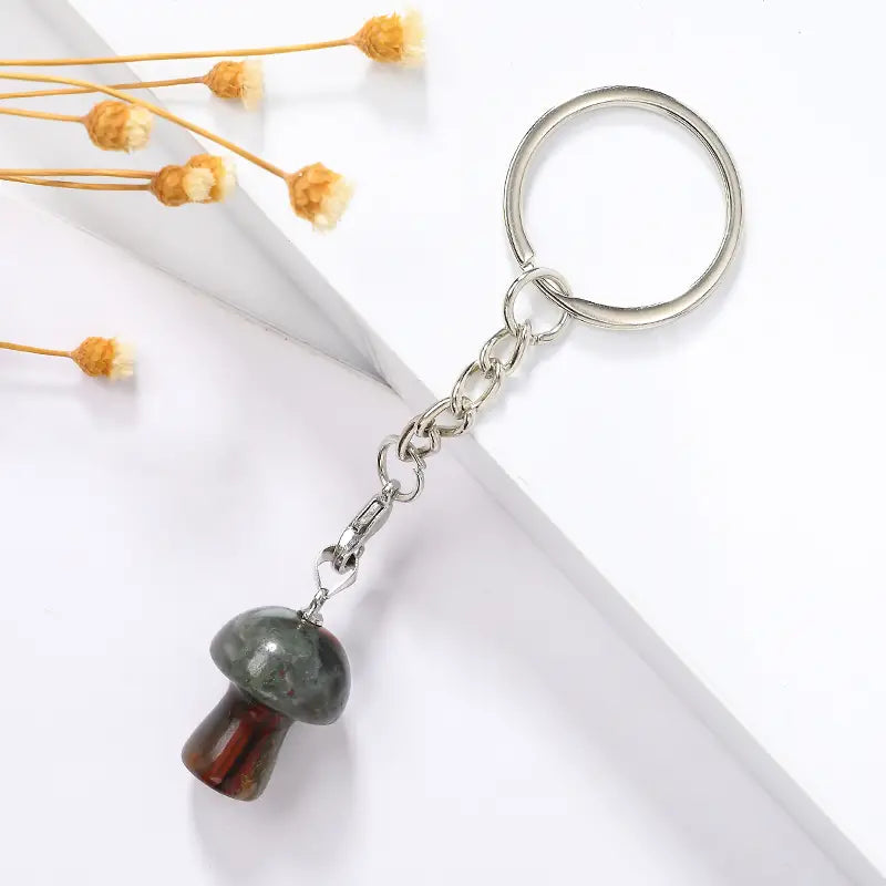 Natural Crystal Mini Mushroom keyring - Wiggle & Ding