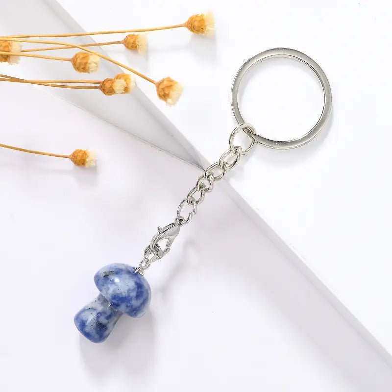 Natural Crystal Mini Mushroom keyring - Wiggle & Ding