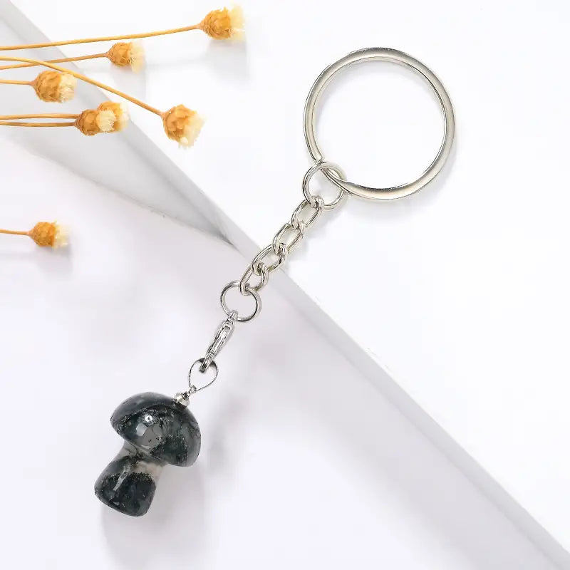 Natural Crystal Mini Mushroom keyring - Wiggle & Ding