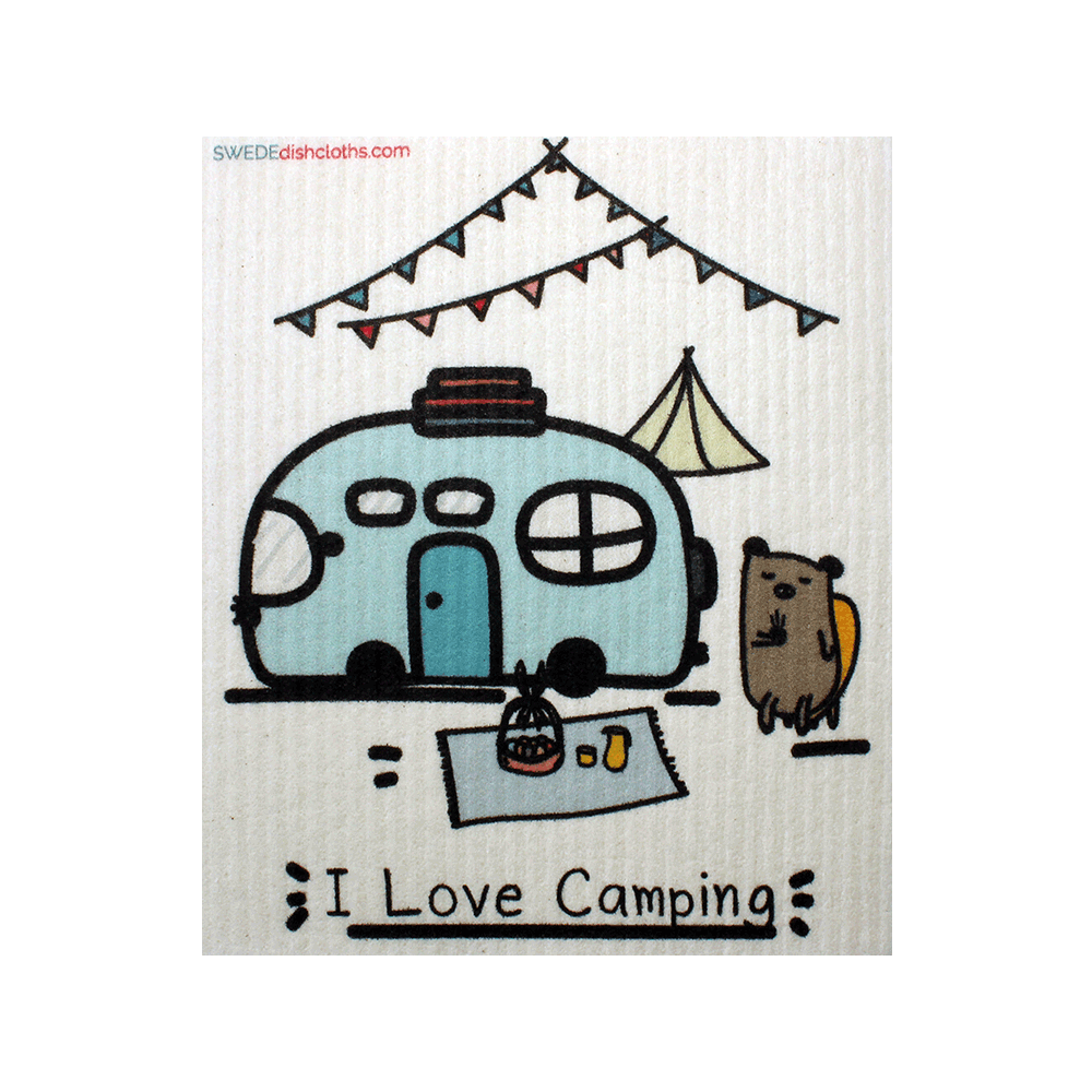 Swedish Dishcloth I Love CampingSpongecloth - Wiggle & Ding