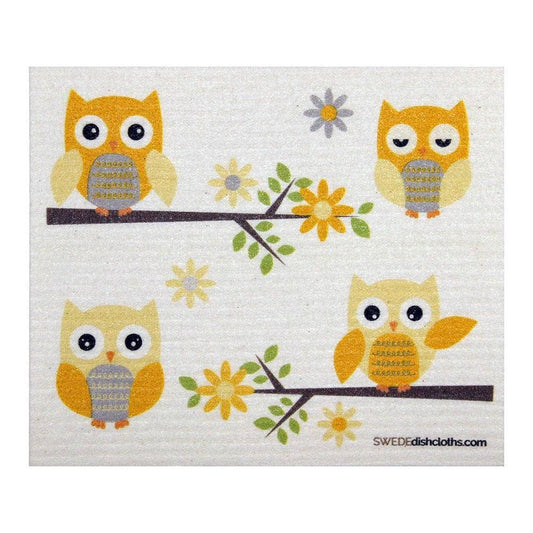 Swedish Dishcloth Owls in Branches - Wiggle & Ding