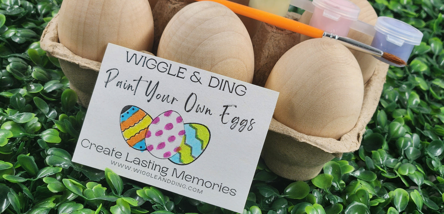 DIY Kid’s Easter Egg Painting Kit / Egg Decorating / Kid’s Art Project Supplies / Montessori Waldorf Toy Gift / Wooden Toys - Wiggle & Ding