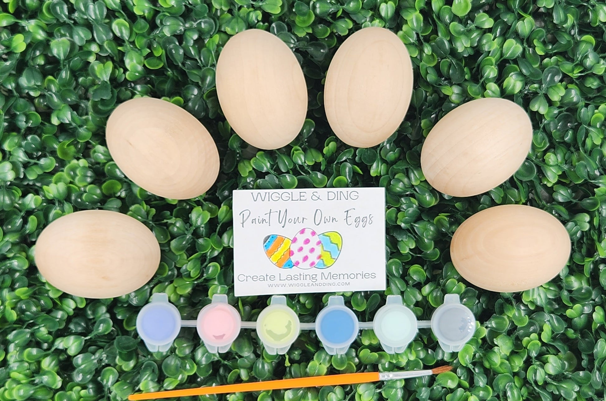 DIY Kid’s Easter Egg Painting Kit / Egg Decorating / Kid’s Art Project Supplies / Montessori Waldorf Toy Gift / Wooden Toys - Wiggle & Ding