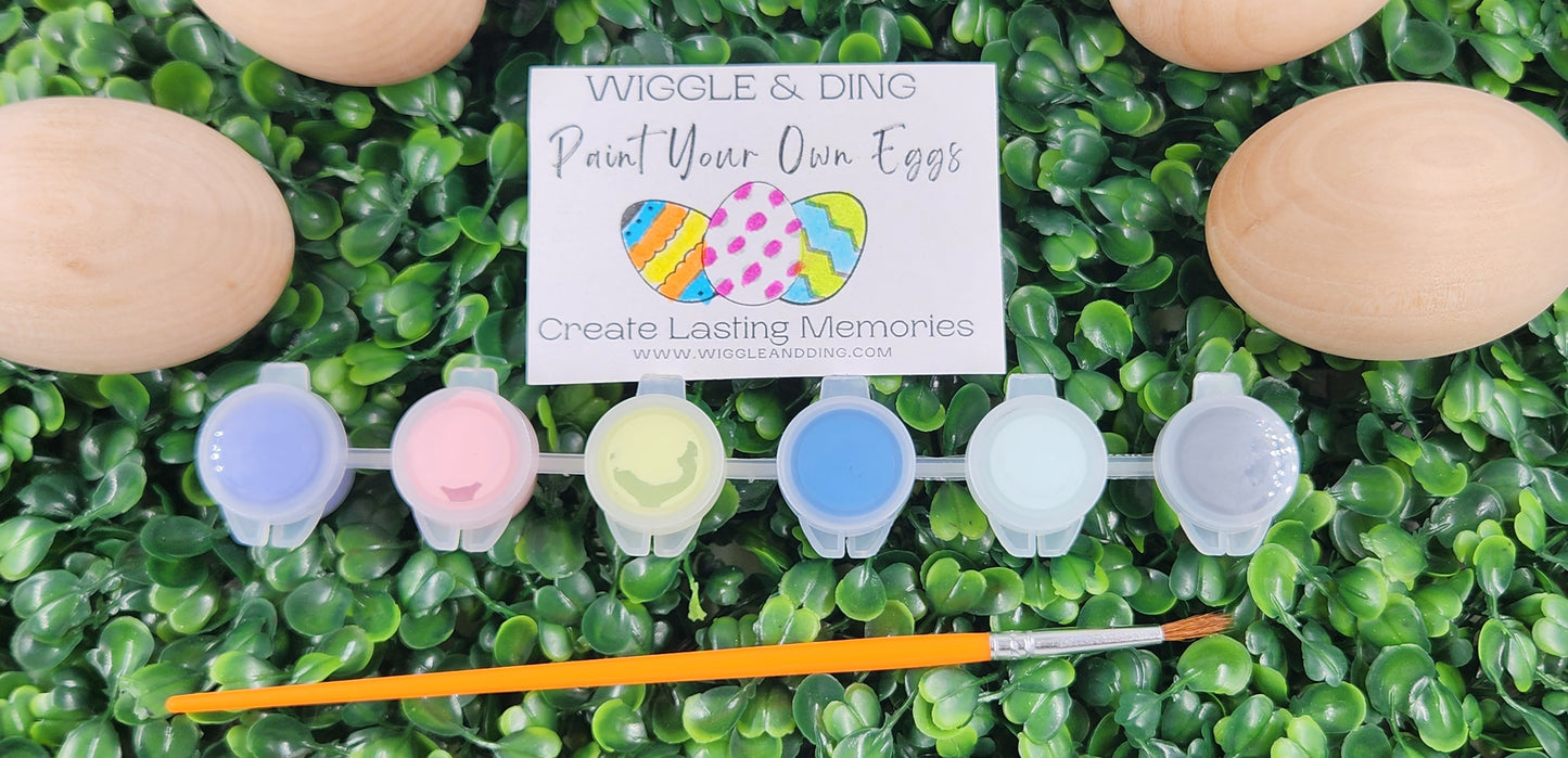 DIY Kid’s Easter Egg Painting Kit / Egg Decorating / Kid’s Art Project Supplies / Montessori Waldorf Toy Gift / Wooden Toys - Wiggle & Ding