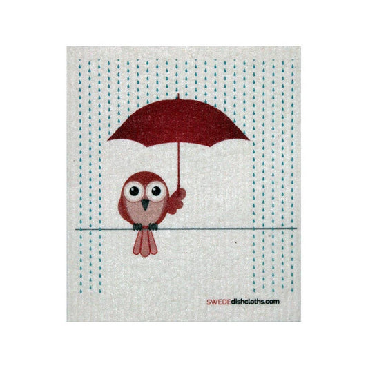 Swedish Dishcloth Redbird in Rain - Wiggle & Ding