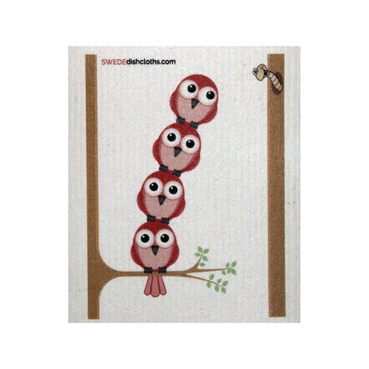 Swedish Dishcloth Redbirds in Tree - Wiggle & Ding