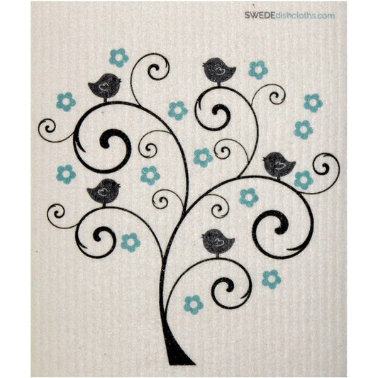 Swedish Dishcloth Bird and Flower Tree - Wiggle & Ding