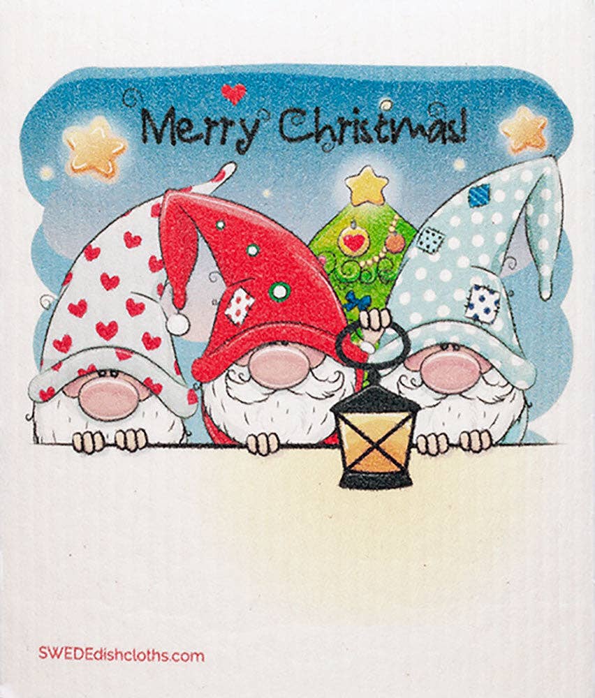 Swedish Dishcloths Christmas Three Gnomes Spongecloth - Wiggle & Ding