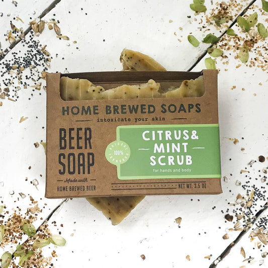 Citrus & Mint Scrub Beer Soap - Wiggle & Ding