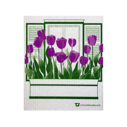 Swedish Dishcloth Purple Tulips - Wiggle & Ding